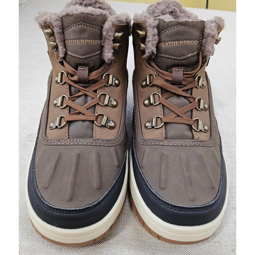 Weatherproof Slope Duck Boots‎ Mens 8M Brown Faux Fur Lined Winter Snow Hiking